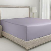 California Design Den Twin Fitted Sheet Only, Softest 400 Thread Count 100% Cotton Sateen, Deep Pocket, All-Around Elastic, Side Indicators - Lavender Gray