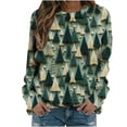 thumbnail image 4 of IROINNID Long Sleeve T Shirt for Women Crewneck Long Sleeve Shirts Funny Christmas Print Loose Fit Tops,Green, 4 of 5