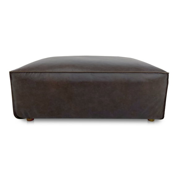 Moe's Home Collection Form Ottoman Espresso Brown Leather