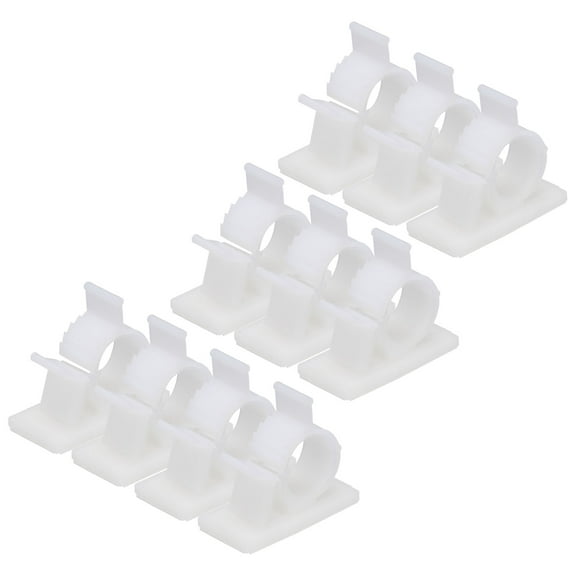Adhesive Cable Management Clip 30Pcs PE Cord Clamps 13 to 16mm Adjustable USB Cords Mouse Cables White