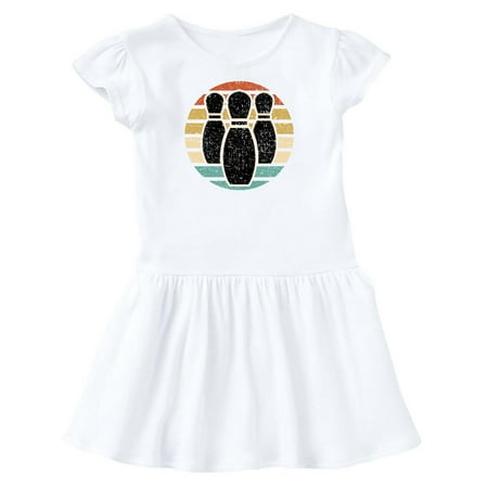 

Inktastic Bowling Gift for Bowler Silhouette Bowling Pins Gift Toddler Girl Dress