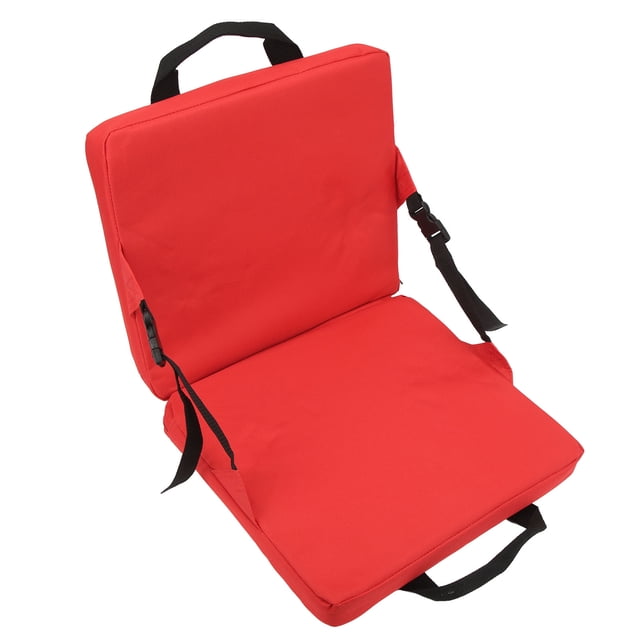 Coussin de Chaise Pliable, Format Portable en EPE et Éponge, Coussin de Plage Extérieur Confortable avec Pochette de Rangement pour Terrain de Balle Rouge, Bleu, Noir