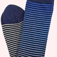 thumbnail image 2 of Chaussettes Habillées à Motif Rayé Gradué Bleu à Gris (Adulte Grand - Tailles de Chaussures pour Hommes 8-12), 2 of 2