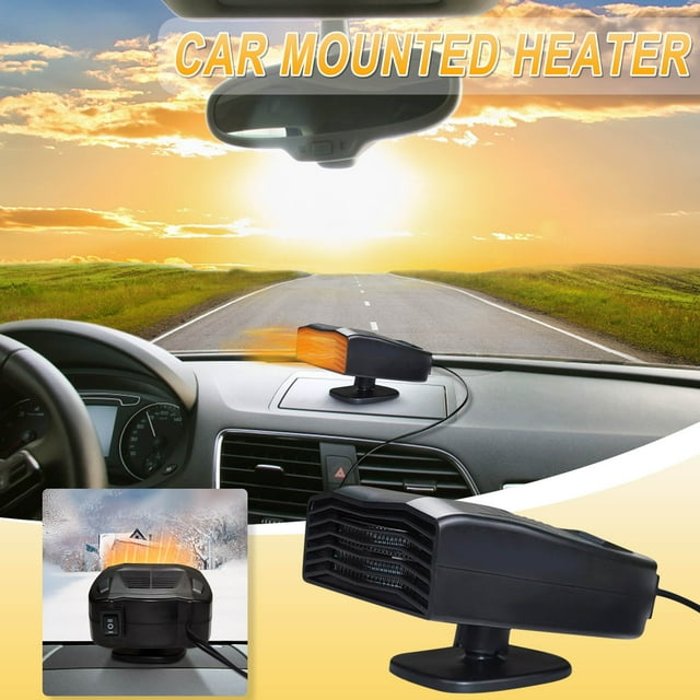 Yhsdtq,Under 25,12V Car Heater, Fast Defrost Fan, Portable Heating, Windshield Attachment, For All Vehicles, Quick Warm-Up, Durable Plastic Construction, For Cold Weather Driving | Plastic, A
