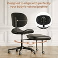 thumbnail image 4 of Pinmoco Upgraded Ergonomic Cross Legged Swivel Chair, Adjustable Height and PU Leather, Meditation Chair with Back Support, Home and Office, Black, 4 of 13