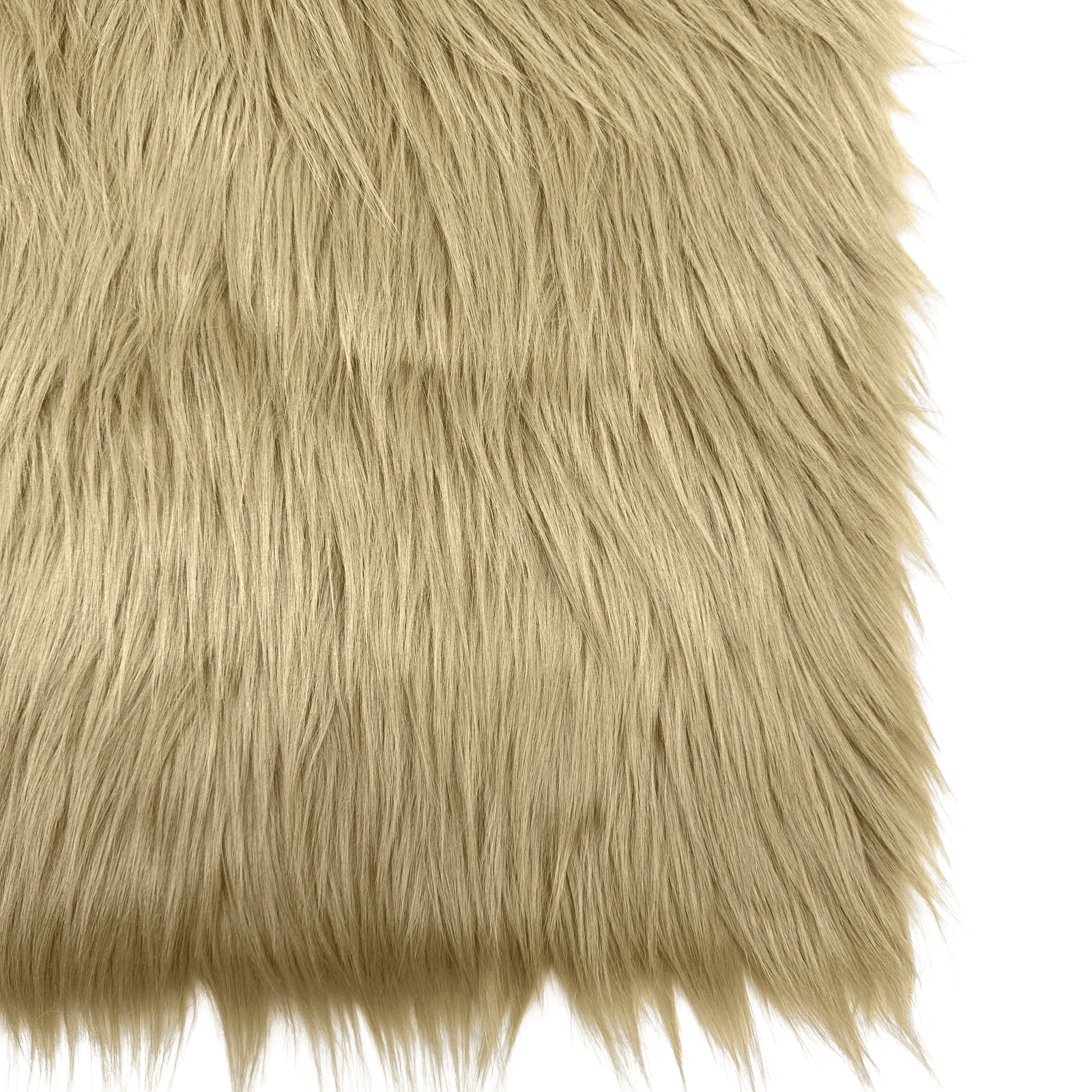 Ice Fabrics Faux Fur Fabric Squares - 30x30 Inches Pre-Cut Craft Fur Fabric - Shaggy Mohair Fabric for Costumes, Apparel, Rugs, Pillows, Decorations and More - Beige Fur Fabric