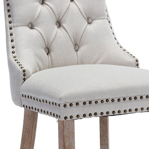 012 Beige Linen, Wood Legs