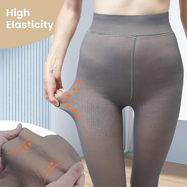 Fleece Lined Tights Women, Fake Translucent Nude Tights
