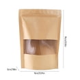 thumbnail image 3 of TIMIFIS Selfsealing Cowhide Packet Self-Standing Self-Sealing Kraft Paper Bag Frosted Window Food Dried Fruit Tea Packaging Bag Kraft Paper Self-Supporting Bag Self-Supporting Bag Kitchen Essentials, 3 of 7