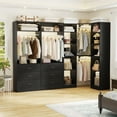 thumbnail image 5 of Homieasy 87.2" Freestanding Closet Organizer System - Modular L-Shaped Design,Reversible, 6 Drawers & 4 Hanging Rods, 2000+ LBS Capacity,3 Sets,Black, 5 of 8
