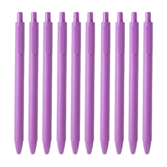 Light Purple 10 Pack Gel Pens 05Mm Tip Black Ink Smooth Writing Retractable Ballpoint Pens For School Office Note Taking Journaling Drawing Writing Supplies