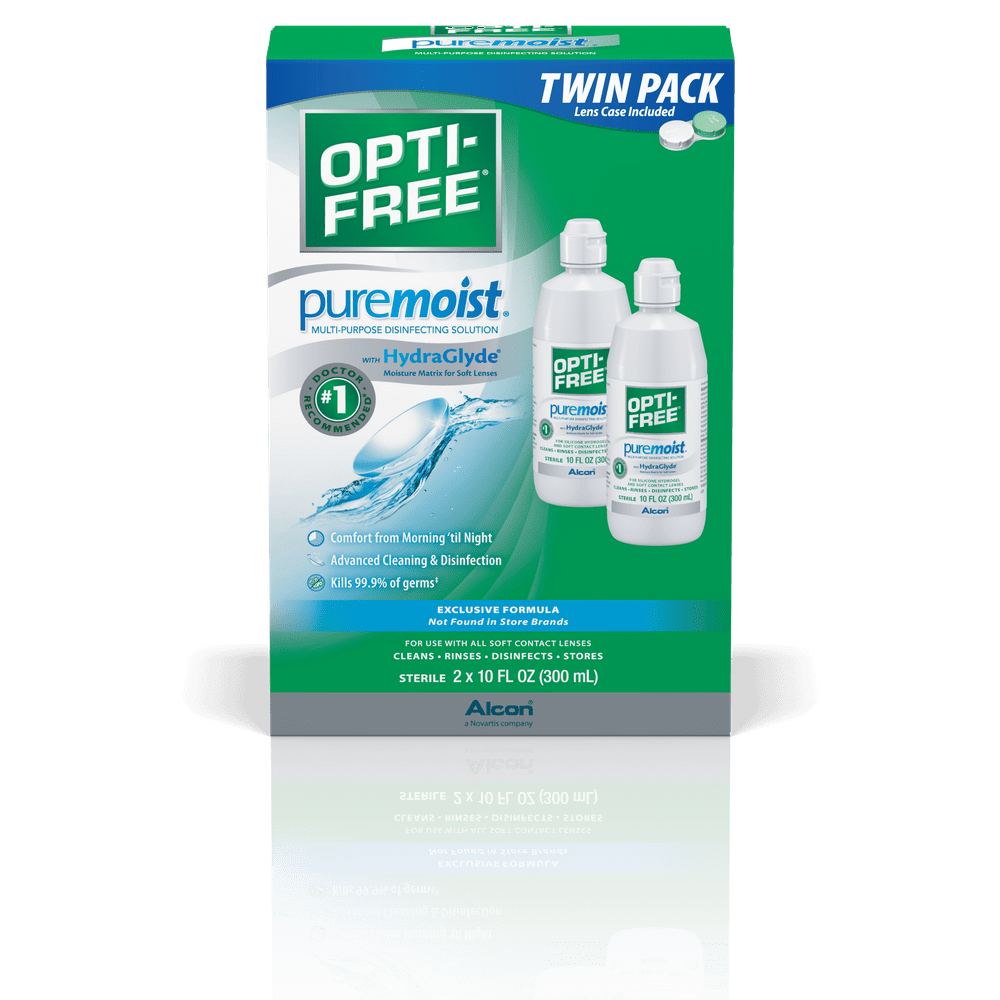 OptiFree Puremoist Multipurpose Contact Lens Solution, 2 Pack