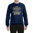 thumbnail image 2 of Wild Bobby, A Little Country, A Little Hood, Pop Culture, Unisex Crewneck Graphic Sweatshirt, Vintage Heather Navy, X-Large, 2 of 4