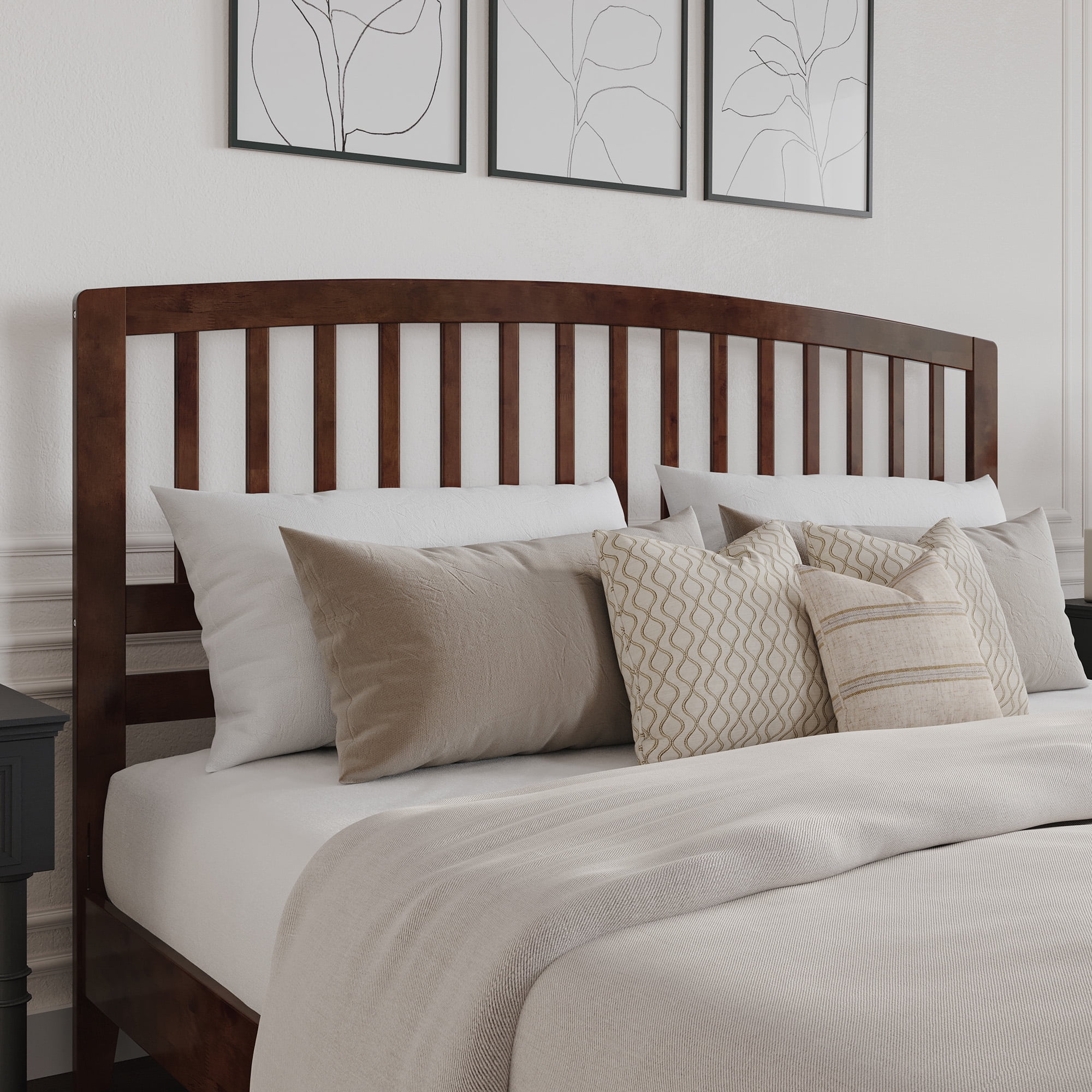 AFI Richmond King Wood Foundation Bed, Walnut