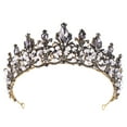 thumbnail image 2 of Fiudx Liquidación De Joyas Diadema De Flores De Circonio Negro Con Diamantes Y Corona Elegante De Lujo Para Mujer, 2 of 6