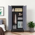 thumbnail image 6 of MIIIKO Metal Storage Cabinet,72'' Employee Lockers Steel Wardrobe with Lock Door for Office,Home,Gym,Fire Department,Hotel, 6 of 7