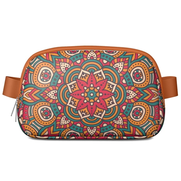 Sac Banane Mandala Abstrait - Sac de Taille Imperméable à Motif Artistique Ornemental pour Course et Voyage