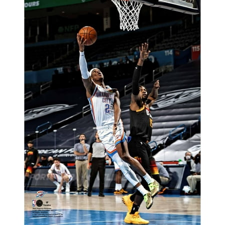 Shai Gilgeous-Alexander Oklahoma City Thunder Unsigned Shoots the Ball vs. Utah Jazz Photograph