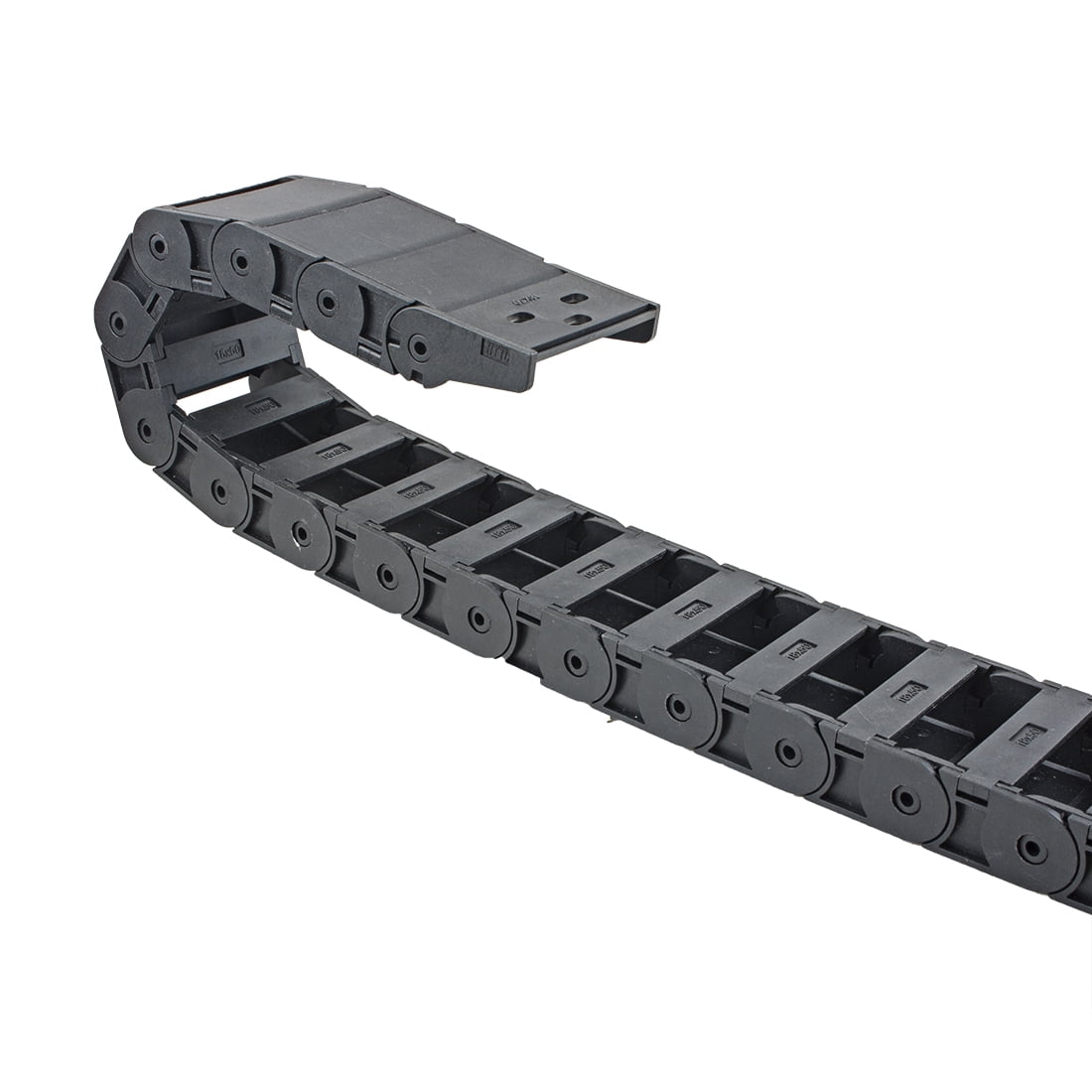 Chaîne Porte-câbles En Nylon R55 Type Ouvert - 25mm X 77mm, Longueur 1 Mètre, Noir