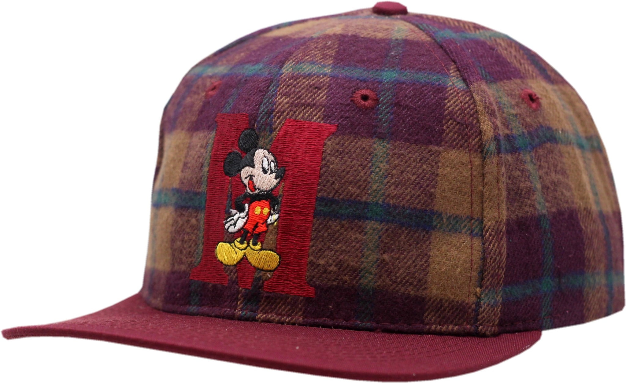 Mickey Mouse Flat Bill Snapback Maroon 