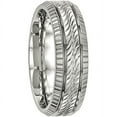 thumbnail image 4 of Stainless Steel Polished Grooved and Textured Ring, 4 of 9
