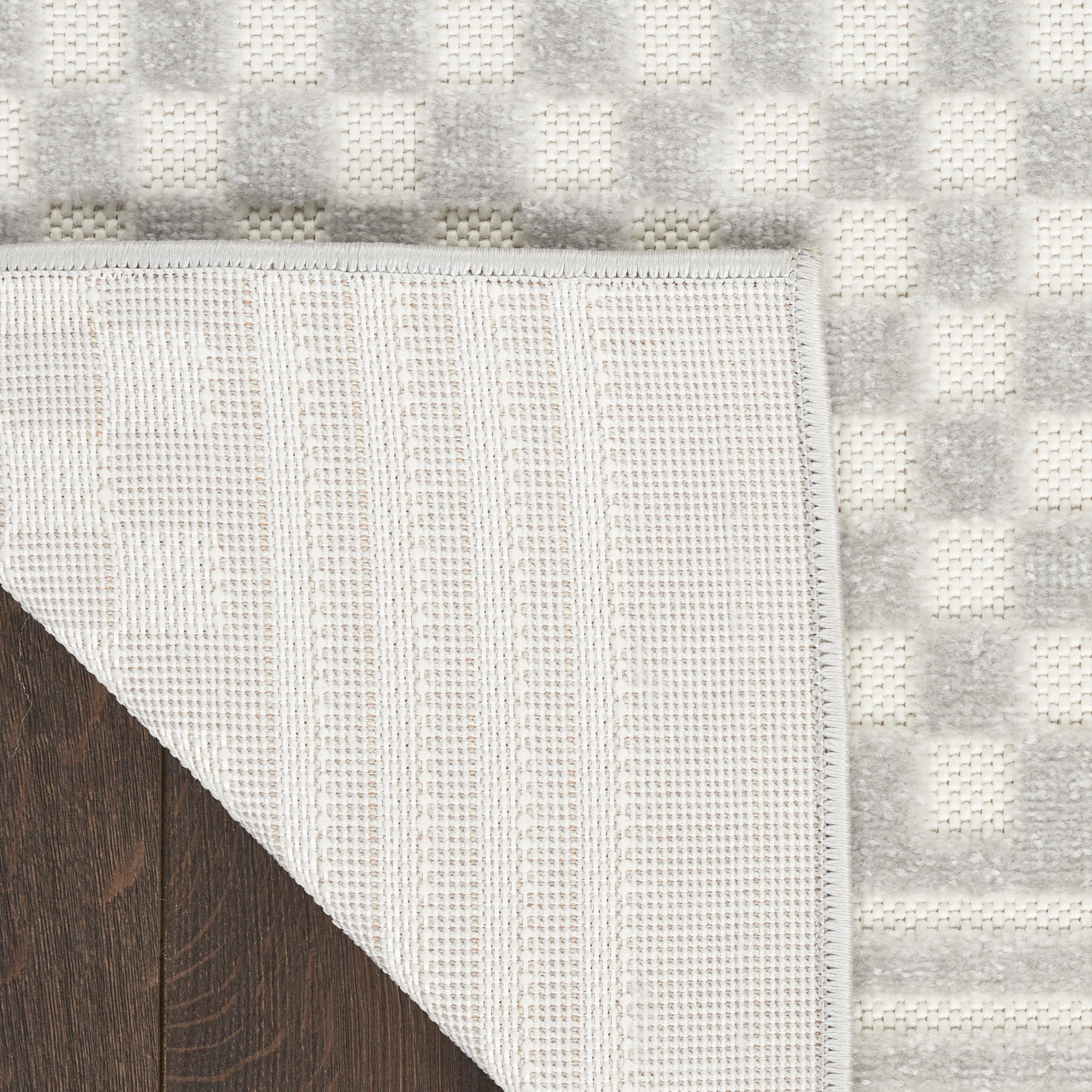 Nourison Care Free 2' x 6' Light Grey Modern Indoor Rug