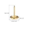 thumbnail image 3 of Uxcell 7/16-Inch Head Dia Round Thumb Push Pins Gold Tone Upholstery Nails Tacks 20 Pack, 3 of 5