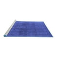thumbnail image 2 of Ahgly Company Machine Washable Indoor Square Oriental Blue Industrial Area Rugs, 4' Square, 2 of 4