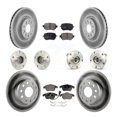 thumbnail image 1 of Transit Auto Front Rear Hub Bearings Assembly Coated Disc Brake Rotors and Semi-Metallic Pads Kit (10Pc) for Car Volkswagen Passat - Left Right Side (Driver Passenger) KBB-111536, 1 of 11