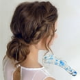 thumbnail image 3 of Unique Bargains 1 Pc Fashion Wavy Edge Hair Clips Hairdo Clip Clear Blue, 3 of 5