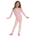 thumbnail image 5 of Cudlie Girls’ 4-Piece Pajama Set – Long Sleeve Cotton Blend Sleepwear, 2 Tops and 2 Pants, Fun Prints – Happy Hearts– Size 24 Months, 5 of 9
