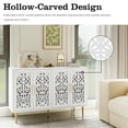 thumbnail image 5 of HLR 48" Accent Cabinet with 4 Doors, Vintage Hollow Carving Storage Credenza, Sideboards and Buffets Cabinet for Living Room, Kitchen, Dining Room, Entryway, 5 of 7