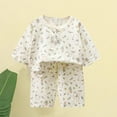 thumbnail image 2 of XUELUO Toddler Boys Casual Outfit Sets Summer Cartoon Fruit Print Crew Neck Short Sleeve T Shirt Tops And Shorts Sports Two Piece Casual Sleepwear Outwear,Yellow,2-3 Years, 2 of 3