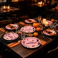 thumbnail image 5 of Halloween Paper Plates 7in Pink Disposable Party Plates, Cartoon Ghost Bat Spider Web Skull Pumpkin Pattern Heavy Duty Paper Dinner Plates,16 Count Tableware for Halloween Indoor Outdoor Party Decor, 5 of 6