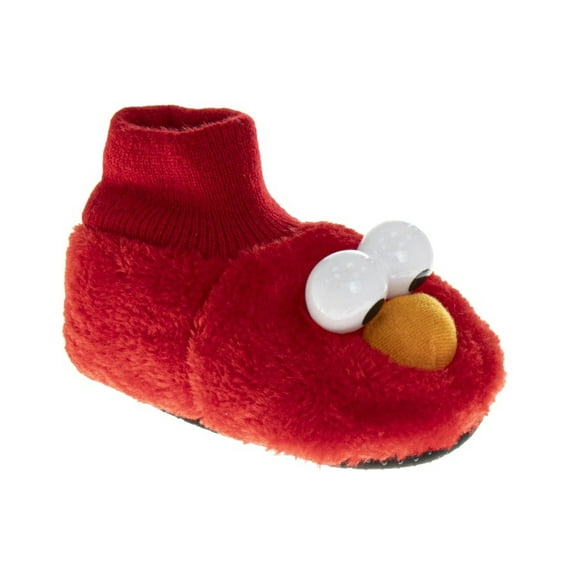 Sesame Street Kids Curious Elmo Dual Sizes Slippers. (Toddler Little Kids)Red, Size: 5-6