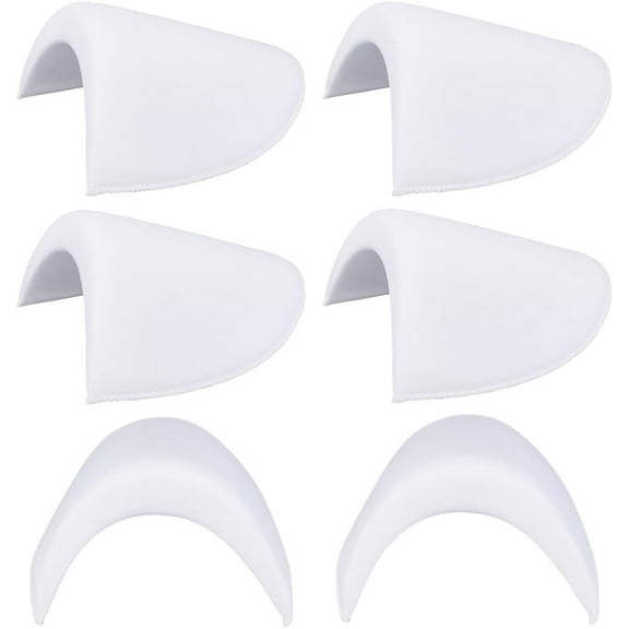 3 Pairs White Shoulder Pads for Sloping Shoulders Semi-Circular Breathable Sponge Shoulder Pad for Sewing Blazer Suit T-Shirt Clothing Supplies Sewing Accessories 18mm Thickening Foam