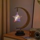 thumbnail image 4 of Lámpara de mesa decorativa, lámpara de noche de luna, lámpara de luz LED con hilo de algodón enrollado, 4 of 5