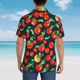 thumbnail image 4 of Fotbe Tomatoes for Men Unisex Summer Beach Casual Short Sleeve Cotton Linen Button Down Shirts,XX-Large, 4 of 7