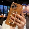 thumbnail image 1 of Funda de teléfono chapada en oro con soporte cuadrado de cristal 3D de Corea para iphone 14 12 Pro Max MiNi 11 13 Pro X XS XR 6 S 7 8 Plus SE Tan Jianjun unisex, 1 of 2