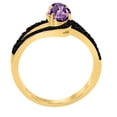 thumbnail image 2 of AoneJewelry 1.45 Ct. Amethyst Black Diamond Ring Crafted In 10k Rose, White & Yellow Gold, 2 of 5