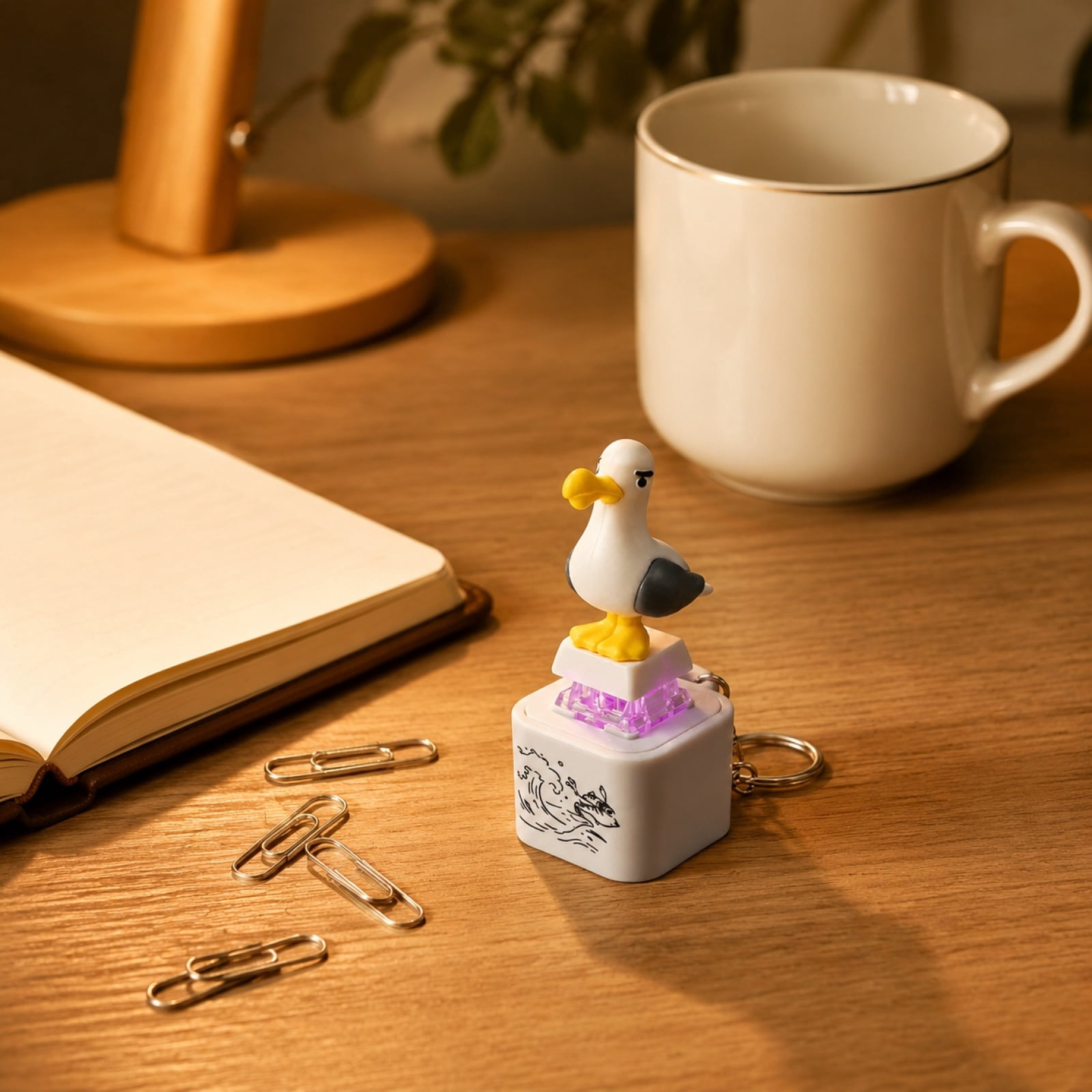 Seagull “MINE!” Talking Keychain with Real Seagull Sound & Flashing LED Light, Portable Novelty, for Coworkers & Adults (1PC)