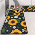 thumbnail image 2 of Kitchen Rugs Sets Of 2,DarkBlue Sunflower Bee Pattern Anti Fatigue Kitchen Mat Rugs Non Slip Washable,Decorative Kitchen Floor Mats for Kitchen,Sink,Laundry,17"x47"+17"x47", 2 of 5