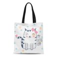 thumbnail image 1 of JSDART Sac en Toile Réutilisable Sac de Courses Patch Mignon Graphique Chat Bébé Amusant Princesse Super Authentique Badge Sac Fourre-Tout, 1 of 1