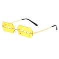 thumbnail image 1 of Gafas de sol divertidas Sunnimix sin montura hoja Amarillo dorado, 1 of 3