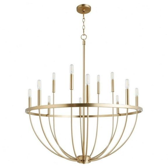 12 Light Chandelier-40 inches Tall and 34 inches Wide-Aged Brass Finish Bailey Street Home 183-Bel-5054804