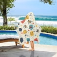 thumbnail image 6 of Bees and Colorful Shapes Hooded Beach Towel Kids Bath Towels Quick Dry for Pool Swiming 50" x 23.5" Microfiber Soft Bathrobe, 6 of 7