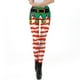 thumbnail image 1 of Nadanbao-pantalones de fiesta navideños para mujer, mallas con estampado de rayas verdes, medias elásticas de cintura media, 1 of 5
