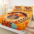 thumbnail image 3 of Feelyou Cartoon Turkey Teens Full Size Sheets, Autumn Pumpkin Bed Sheets, 4 Pieces, 3 of 7