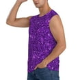 thumbnail image 3 of JUNZAN Purple Glitter Men's Sleeveless T Shirts,Sleeveless Muscle Shirts,Sizes S-3XL, 3 of 8