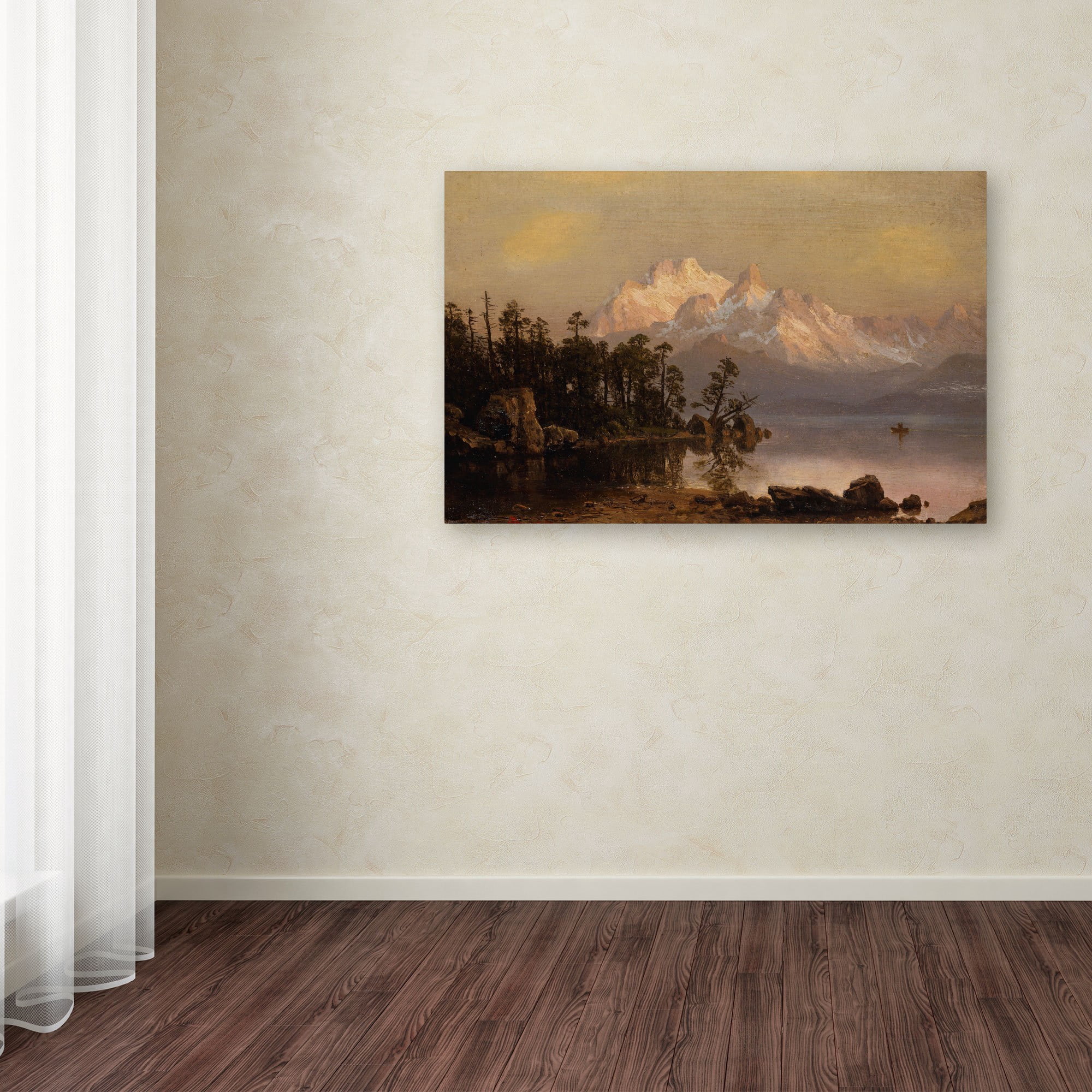 Trademark Fine Art "Mountain Canoeing" Canvas Art by Albert Bierstadt